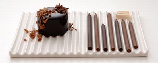 chocolate pencils and sharpener