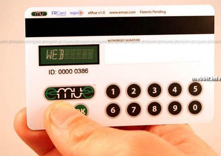 credit card with keypad