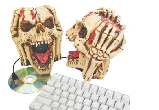 head bangers skull computer speakers