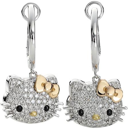 hello kitty diamond earrings