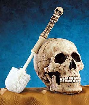 skull head toilet brush holder 5965