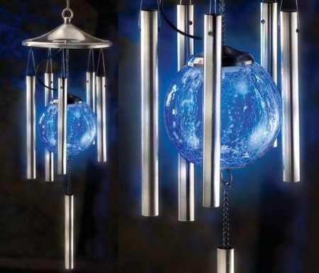 solar powered light show wind chime