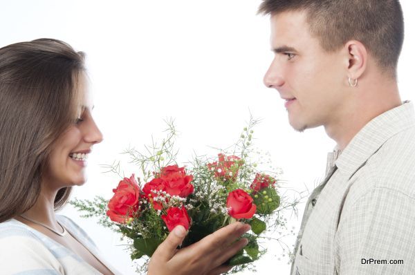 giving  roses to someone