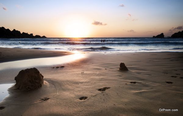 Ghajn Tuffieha Beach at sunset